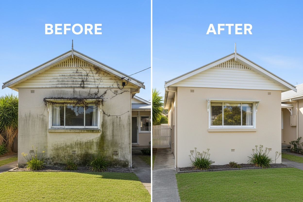 before and after house cleaning