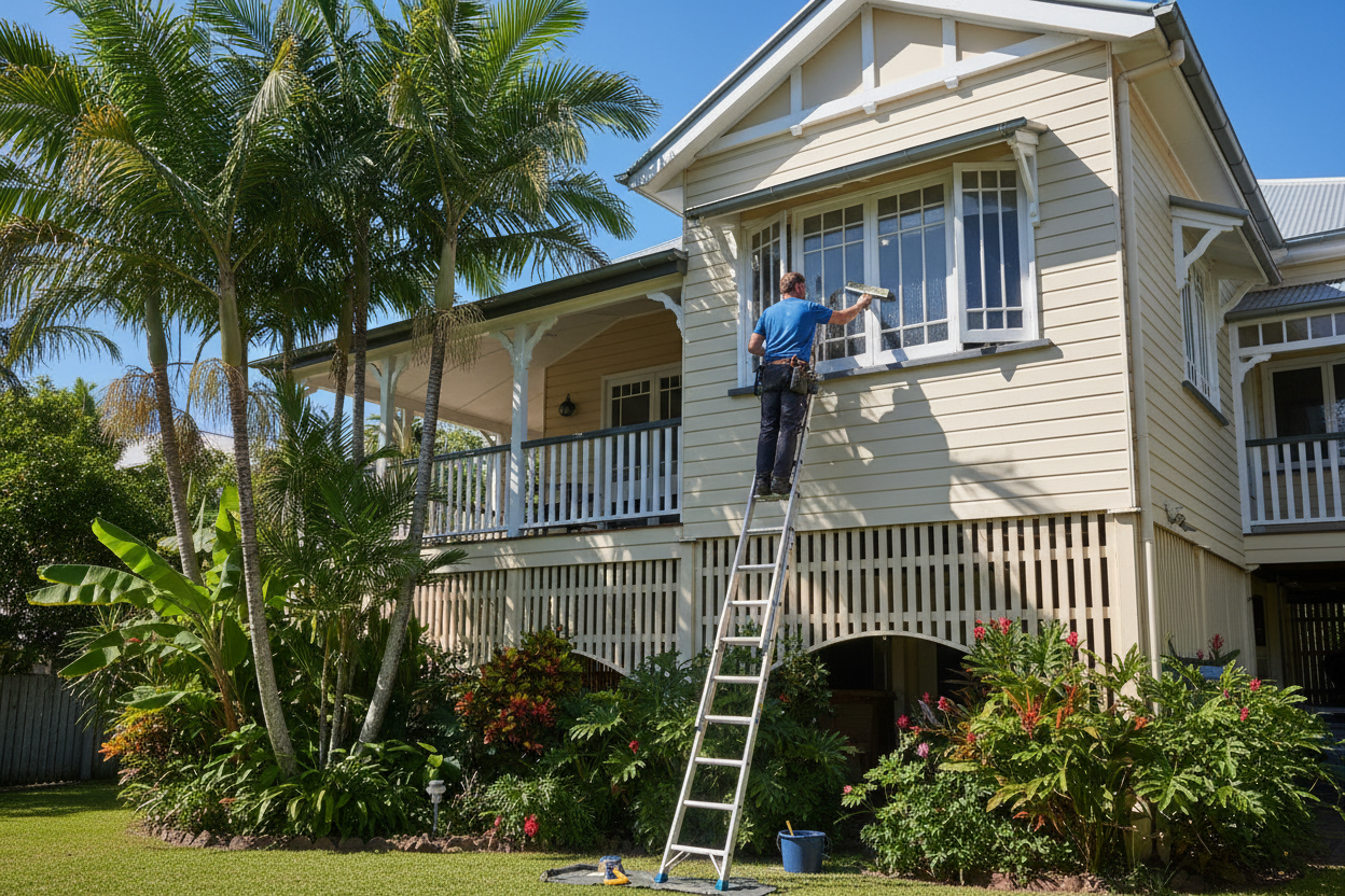 residencal window clean on queenslander home